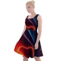 Ai Generated Swirl Splash Blaze Design Art Knee Length Skater Dress View1