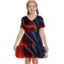 Ai Generated Swirl Splash Blaze Design Art Kids  Short Sleeve Tiered Mini Dress View1