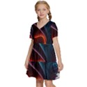 Ai Generated Swirl Splash Blaze Design Art Kids  Short Sleeve Tiered Mini Dress View2