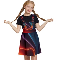 Ai Generated Swirl Splash Blaze Design Art Kids  Apron Dress by Ravend