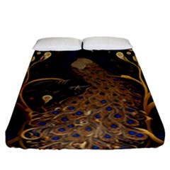 Peacock Plumage Bird Decorative Pattern Graceful Fitted Sheet (king Size) by Ravend