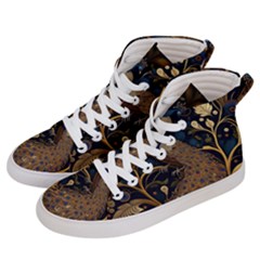 Peacock Plumage Bird Decorative Pattern Graceful Men s Hi-top Skate Sneakers by Ravend