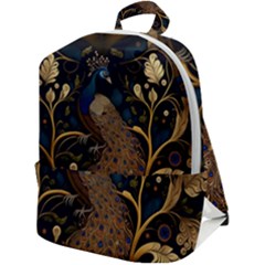 Peacock Plumage Bird Decorative Pattern Graceful Zip Up Backpack by Ravend