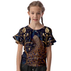 Peacock Plumage Bird Decorative Pattern Graceful Kids  Cut Out Flutter Sleeves by Ravend