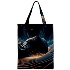 Ai Generated Swirl Space Design Fractal Light Zipper Classic Tote Bag by Ravend