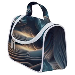 Ai Generated Swirl Space Design Fractal Light Satchel Handbag by Ravend