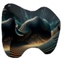 Ai Generated Swirl Space Design Fractal Light Head Support Cushion View3