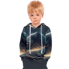 Ai Generated Swirl Space Design Fractal Light Kids  Overhead Hoodie by Ravend