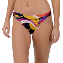 Ai Generated Moon Art Design Graphic Shape Band Bikini Bottoms by Ravend