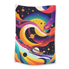 Ai Generated Moon Art Design Graphic Shape Small Tapestry by Ravend