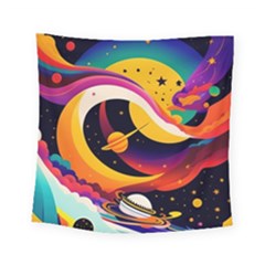 Ai Generated Moon Art Design Graphic Shape Square Tapestry (small) by Ravend