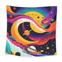 Ai Generated Moon Art Design Graphic Shape Square Tapestry (large) by Ravend