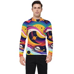 Ai Generated Moon Art Design Graphic Shape Men s Long Sleeve Rash Guard by Ravend