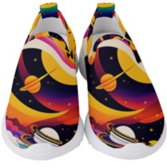 Ai Generated Moon Art Design Graphic Shape Kids  Slip On Sneakers by Ravend