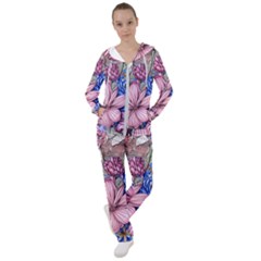 Broken And Budding Watercolor Flowers Women s Tracksuit by GardenOfOphir