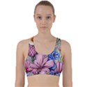 Broken And Budding Watercolor Flowers Back Weave Sports Bra View1