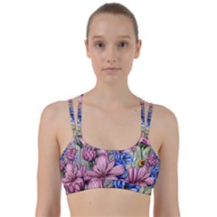 Broken And Budding Watercolor Flowers Line Them Up Sports Bra by GardenOfOphir