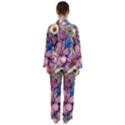 Broken And Budding Watercolor Flowers Women s Long Sleeve Satin Pajamas Set	 View2