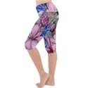 Broken And Budding Watercolor Flowers Lightweight Velour Cropped Yoga Leggings View2