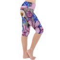 Broken And Budding Watercolor Flowers Lightweight Velour Cropped Yoga Leggings View3