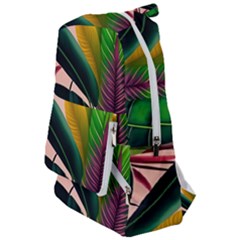 Ai Generated Tropical Leaves Foliage Wallpaper Travelers  Backpack by Ravend