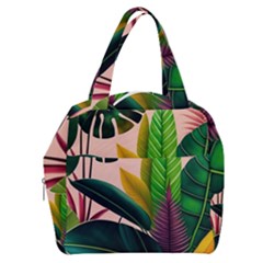 Ai Generated Tropical Leaves Foliage Wallpaper Boxy Hand Bag by Ravend