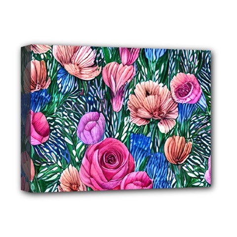 Bright And Brilliant Watercolor Flowers Deluxe Canvas 16  X 12  (stretched)  by GardenOfOphir