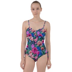 Bright And Brilliant Watercolor Flowers Sweetheart Tankini Set by GardenOfOphir