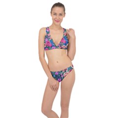 Bright And Brilliant Watercolor Flowers Classic Banded Bikini Set  by GardenOfOphir