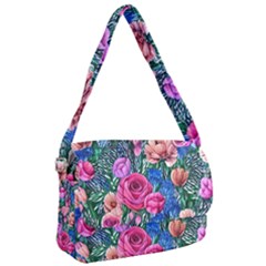 Bright And Brilliant Watercolor Flowers Courier Bag by GardenOfOphir