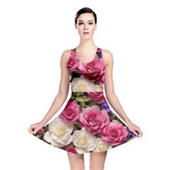 Ai Generated Roses Flowers Petals Bouquet Wedding Reversible Skater Dress by Ravend