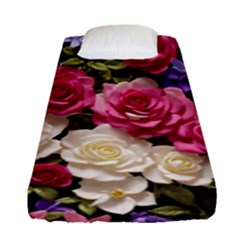 Ai Generated Roses Flowers Petals Bouquet Wedding Fitted Sheet (single Size) by Ravend