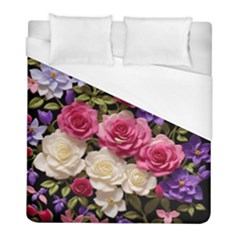 Ai Generated Roses Flowers Petals Bouquet Wedding Duvet Cover (full/ Double Size) by Ravend