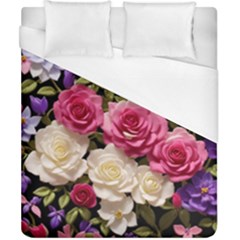 Ai Generated Roses Flowers Petals Bouquet Wedding Duvet Cover (california King Size) by Ravend