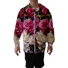 Ai Generated Roses Flowers Petals Bouquet Wedding Kids  Hooded Windbreaker by Ravend