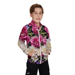 Ai Generated Roses Flowers Petals Bouquet Wedding Kids  Windbreaker by Ravend