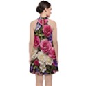 Ai Generated Roses Flowers Petals Bouquet Wedding Velvet Halter Neckline Dress  View2