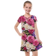 Ai Generated Roses Flowers Petals Bouquet Wedding Kids  Cross Web Dress by Ravend