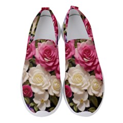 Ai Generated Roses Flowers Petals Bouquet Wedding Women s Slip On Sneakers by Ravend