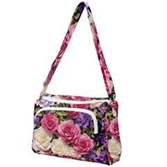 Ai Generated Roses Flowers Petals Bouquet Wedding Front Pocket Crossbody Bag by Ravend