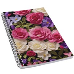 Ai Generated Roses Flowers Petals Bouquet Wedding 5 5  X 8 5  Notebook by Ravend