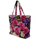 Ai Generated Roses Flowers Petals Bouquet Wedding Zip Up Canvas Bag View1