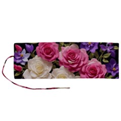 Ai Generated Roses Flowers Petals Bouquet Wedding Roll Up Canvas Pencil Holder (m) by Ravend