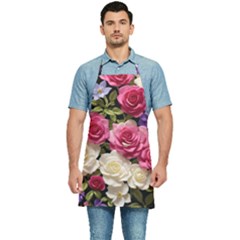 Ai Generated Roses Flowers Petals Bouquet Wedding Kitchen Apron by Ravend