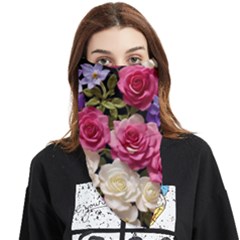 Ai Generated Roses Flowers Petals Bouquet Wedding Face Covering Bandana (triangle) by Ravend