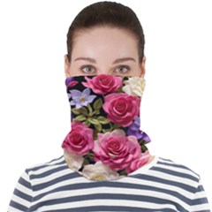 Ai Generated Roses Flowers Petals Bouquet Wedding Face Seamless Bandana (adult) by Ravend