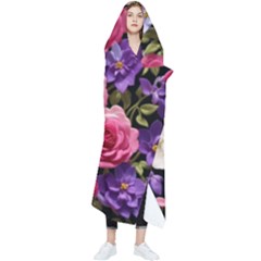 Ai Generated Roses Flowers Petals Bouquet Wedding Wearable Blanket by Ravend