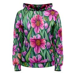 Cheerful And Cheery Blooms Women s Pullover Hoodie by GardenOfOphir