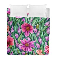 Cheerful And Cheery Blooms Duvet Cover Double Side (full/ Double Size) by GardenOfOphir