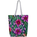 Cheerful And Cheery Blooms Full Print Rope Handle Tote (Small) View1